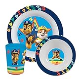 p:os PAW PATROL 33561 - Frühstücksset, 3-teiliges Geschirrset mit Teller, Schüssel und...