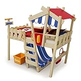Wickey Kinderbett, Hochbett Crazy Hutty aus Massivholz & weiterem Spielzeugzubehör 90 x 200 cm –...