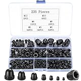 Hutmuttern hohe Form Set, 235 Stk Edelstahl Sechskantmuttern, M3/M4/M5/M6/M8/M10/M12 Sechskant...