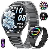 Smartwatch Damen 2025 mit Anrufen - 7,99 mm Ultra-Dünne Elegante Fitness Armbanduhr mit 1,43 Zoll...