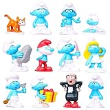 The Smurfs Figuren Set-12 Stück Cupcake Figuren, Tortendeko Cake Topper für The Smurfs, Mini...