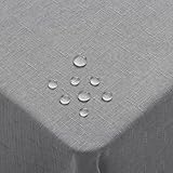 Homaxy Leinendeckeoptik Tischdecke Abwaschbar Eckig 100x140cm, Tischtuch Leinendecke Wasserabweisend...