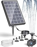 Biling Solar Springbrunnen für Außen mit Glas Panel, Gartenbrunnen Wasserpumpe für Vogelbad, 3.5W...