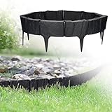 GARDENIX Stein Rasenkante Kunststoff - Beetumrandung Steinoptik, 3.9m Gartenpalisade, Beeteinfassung...