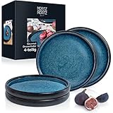 Moritz & Moritz SOLID 4x Kleine Teller 21 cm - Steinzeug Teller Set als Dessertteller, Kuchenteller,...