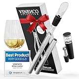 VINENCO Weinkühler Set, Flaschenkühler + Dekanter 3-in-1 Premium Wein Zubehör: Edelstahl...