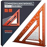 Presch Zimmermannswinkel 300mm - Innovative, abwischbare Notizfläche - Hochpräzise gefrästes...