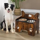 Hzuaneri Erhöhte Hundenäpfe, Erhöhter Hundenapf, Hundenapfständer mit 2 Edelstahlnäpfen,...