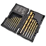 Amazon Basics - Bohrer-Set aus Hochgeschwindigkeitsstahl für Metall, Holz und Kunststoff, 1,5 - 10...