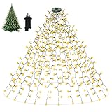 AVANLO 2m Lichterkette Weihnachtsbaum mit ring und 20 Stränge, 400 LEDs Lichterkette Tannenbaum...
