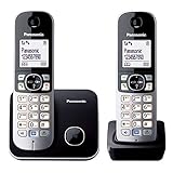 Panasonic KX-TG6812GB DECT Schnurlostelefon DUO ohne Anrufbeantworter (strahlungsarm, Eco-Modus, GAP...