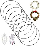 8 Stück 20cm Metallringe zum Basteln, Metallring Schwarz, Dekoring zum Aufhängen, Drahtringe zum...