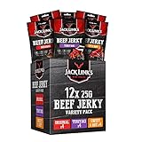 Jack Link's Beef Jerky Mixed Case 25g - 12er Pack (12 x 25 g) - Proteinreiches Trockenfleisch vom...