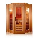 - Domus Möbel - Finnische Sauna L200x208x200H für 5 Personen mit Heizung SN001