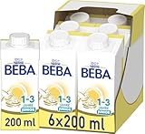 BEBA Junior 1-3 Jahre Milchgetränk trinkfertig, Babynahrung mit HMO 2'-FL, ohne Palmöl, 6er Pack...
