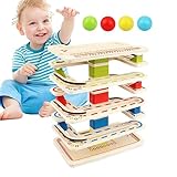 Yeazbomz Montessori-Ball-Tracker – 8-stöckige und 4 Bälle, Drop and Roll Tower, Rampe,...