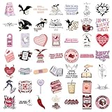 ZORVYN 52 Stück Aesthetic Bookish Sticker Set, Wasserfeste Anime Aufkleber für Laptop, Journal,...