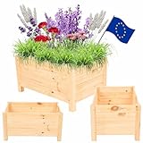 MODO24 Blumenkasten aus Kiefernholz, Pflanzkübel Holz, Hochbeet Blumentopf, Balkonkasten,...