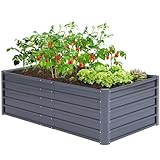 Ohuhu Hochbeet Metall Pflanzenbeet 180x90x60cm, Wetterfestes Stahlblech Hochbeet für Gemüse...