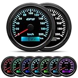 85MM GPS Geschwindigkeitsmesser 0-200km/h, 7 Farben Hintergrundbeleuchtung Kilometerzähler...