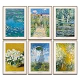 Claude Monet Poster Set Kunst Wanddeko Klassische Bilder Schlafzimmer Deko Wohnzimmer Dekoration...
