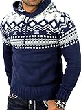 Reslad Norweger Pullover Herren Winterpullover Kapuzenpullover | Strickpullover für Männer RS-3013...