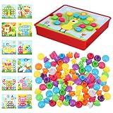 Halinuia Mosaik Steckspiel ab 3 Jahre Bunte Zuordnungsspiel Steckspiel Kinder für 2,3,4 Jahre...
