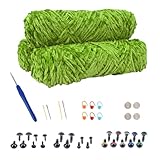 NAHUAA Chenille Wolle zum Häkeln 3 x 100g (3 x 150 m) Flauschige Wolle zum Stricken und Häkeln...