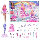 Barbie-Adventskalender 2025 mit Puppe - Barbie Fantasy-Weihnachtskalender mit 24 Überraschungen...