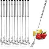 COM-FOUR® 12x Fondue Gabeln aus rostfreiem Edelstahl 26 cm - spülmaschinengeeignetes Fonduebesteck...