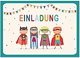 Pusteblume Grusskarten 20 Kindergeburtstagseinladungen Superhelden Geburtstagseinladungen Kinder...