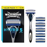 Wilkinson Sword - Hydro 5 Rasierer für Männer, Rasiergriff + 6 Rasierklingen,...