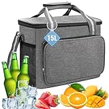 Royouzi Kühltasche, 15L Thermotasche, Faltbar Isoliertasche, Tragbare Picknicktasche, Lunchtasche,...