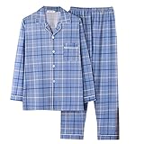 DIJX Nachtwäsche Lang Zweiteiliger Pyjamaset Herren Pyjamas Set Sleepwear Pjs Set Bequeme...