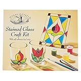 House of Crafts Buntglas-Bastelset, Einzel-Bastelset, Mehrfarbig, inklusive 2 Glas-Votivkerzen,...