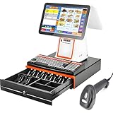 Registrierkasse mit Dual-Screen-Touchscreen, 15,6-Zoll-Smart-Registrierkasse, 58-mm-Thermodrucker,...
