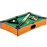 GAMES PLANET Mini Pool Billardtisch Nano inkl. Zubehör (2 Queues, Kugeln, Dreieck, Kreide), 3...