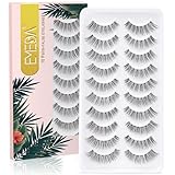 3D Falsche Wimpern 10 paare, natural fake lashes natürliche 3D kurze Wimpern handgefertigte...