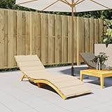 JHQHSM Sonnenliegen-Auflage Beige 200x60x3 cm Oxford-Gewebe mit rutschfestem Design und...