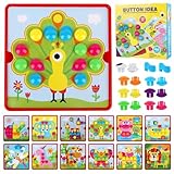 TNEDFOD Mosaik Steckspiel, 3 4 Jahre,Kinderspiele zum Lernen von Farben,Montessori Spielzeug ab, 46...