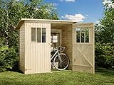 Alpholz Gerätehaus Zimowit aus Massiv-Holz, Gerätehaus mit 14 mm Wandstärke, Garten Holzhaus...