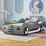 MQLAE Autobett Kinderbett 90 x 200cm, Bett mit Lattenrost und Stauraum, Kinder Spielbett,...