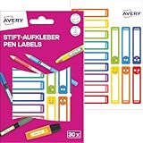 AVERY Zweckform RESMI30S Namensaufkleber Stifte Kinder 30 Stück (50x10mm, Papier, selbstklebende...