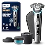 Philips Shaver S9000 – Elektrischer Nass-& Trockenrasierer für Männer, Dunkelchrom, Lift & Cut...
