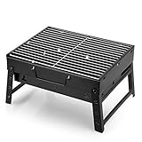 AGM Holzkohlegrill Picknickgrill Edelstahl Kleiner Grill Portable Campinggrill Abnehmbare BBQ Grills...