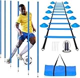 YGORTECH Slalomstangen Fussball Trainingsset Set Slalom Poles 6 Slalom Stangen mit...