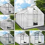 BRAST® Gewächshaus Aluminium mit Fundament | 40 Modelle | 130x190x195cm - 490x250x235cm | TÜV...