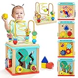 TOP BRIGHT Holz-Formsortierer, Aktivitätswürfel, Spielzeug für 1 Jahr altes Baby – Geschenk zum...
