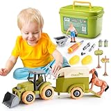 HappyKidsClub Traktor Spielzeug ab 3 4 5 6 Jahre Junge, Geschenk Junge 3-5 Jahre Bauernhof Spielzeug...