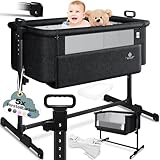 KESSER® Zustellbett Hubi 3in1 Baby Beistellbett Reisebett Babybett mit weich Matratze, mit Rollen...